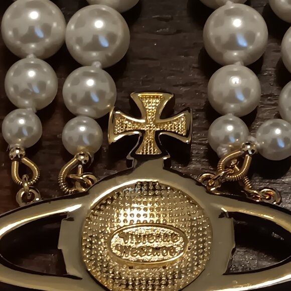 Vivian westwood pearl three strand necklace. Great for the holidays!. - Picture 5 of 7